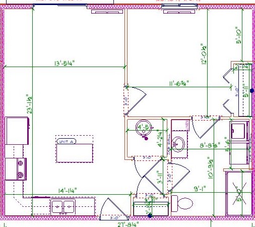 1-bedroom-unit floor plan