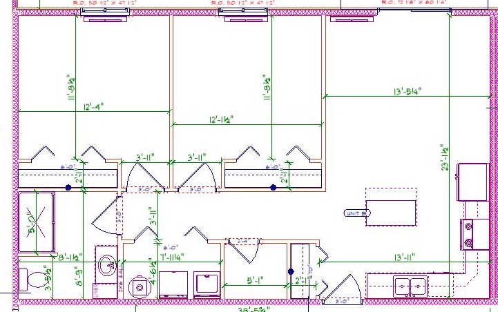 2-bedroom-unit floor plan cal 5 building